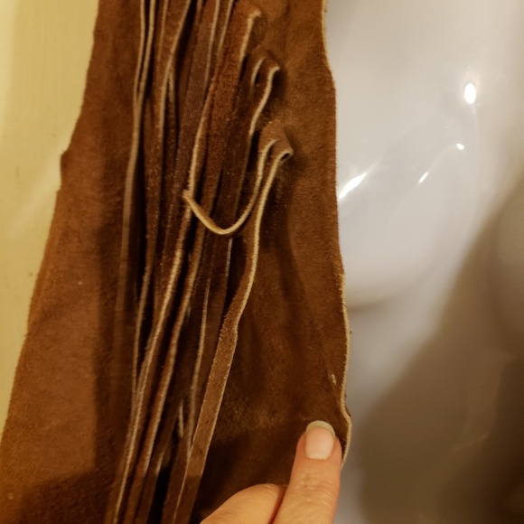 vintage handmade Genuine suede leather vest - Picture 6 of 8